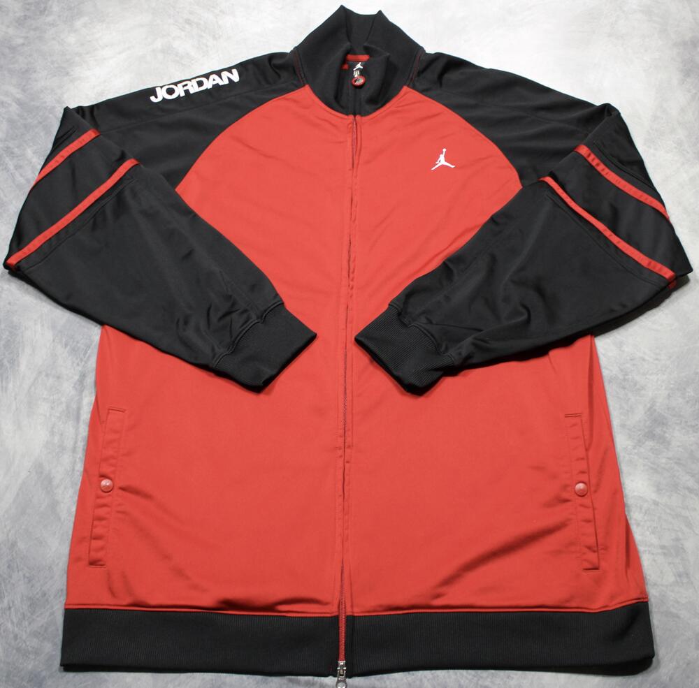 Jordan Track Jacket Mens 2XL Red Black Full Zip Jumpman Basketball 286311-648